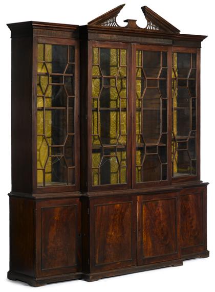 Appraisal: George III inlaid and figured mahogany breakfront bookcaseengland circa