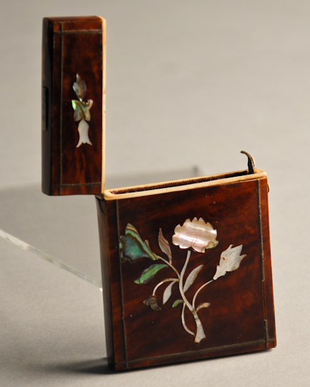 Appraisal: ATortoise Shell Calling Card Case with mother of pearl and