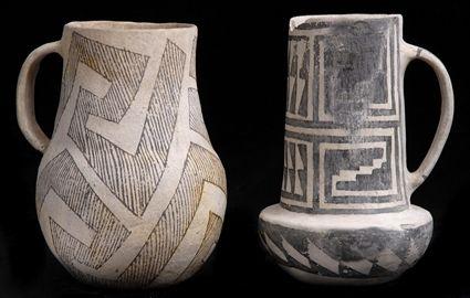 Appraisal: ANASAZI CULTURE MUG AND PITCHER in and in See Pleasing