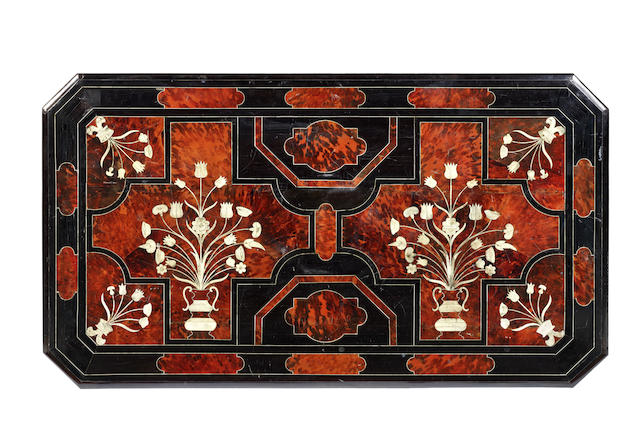 Appraisal: A French Louis XIV early th century red tortoiseshell and