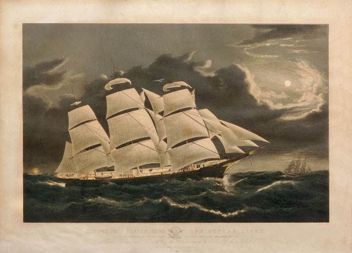 Appraisal: CLIPPER SHIP quot DREADNOUGHT quot OFF TUSKAR LIGHT Large-folio handcolored