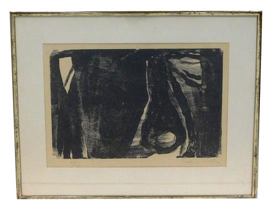 Appraisal: Bram Van Velde French - Composition lithograph on paper depicting