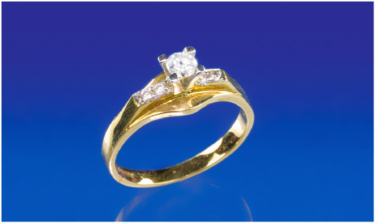 Appraisal: ct Gold Diamond Ring Ladies ct Gold Ring Set With