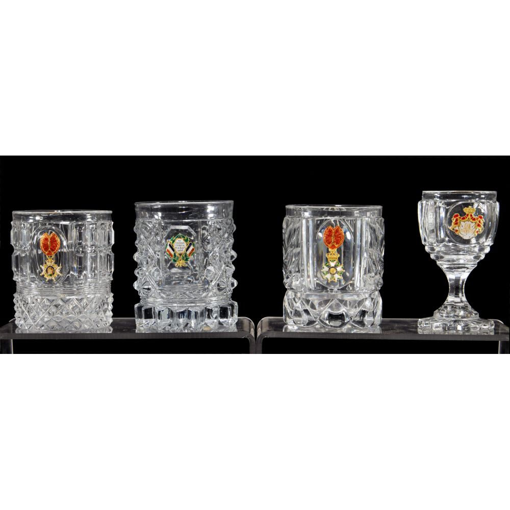 Appraisal: ATTRIBUTED TO BACCARAT CUT GLASS TUMBLERS cut glass tumblers having