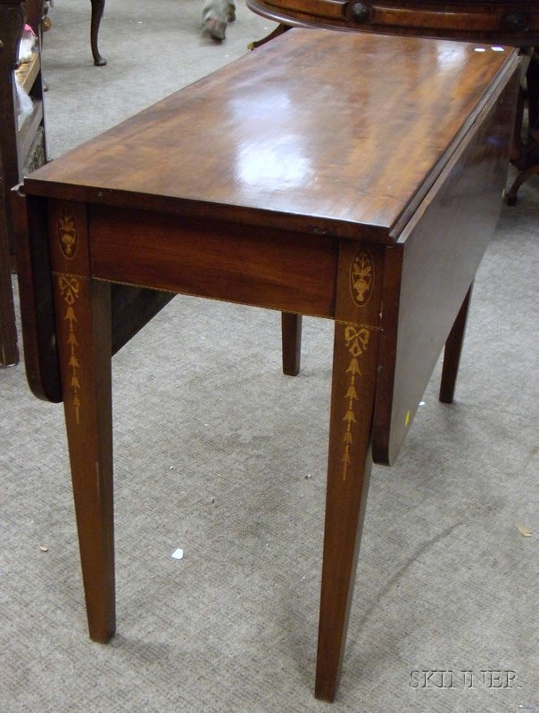 Appraisal: Inlaid Mahogany Drop-leaf Table ht lg in