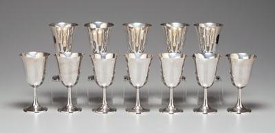 Appraisal: Set of sterling goblets marks for R Wallace Sons no