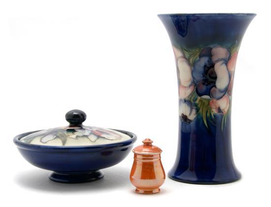 Appraisal: Collection of Moorcroft Articles comprising a waisted vase a covered