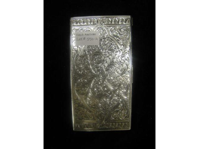 Appraisal: Sterling Silver Cigarette Case fancy engraving