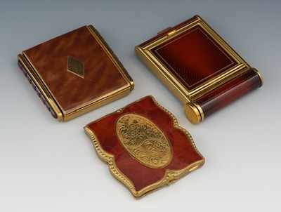 Appraisal: Two Vintage Compacts and One Compact Vanity Case Including a