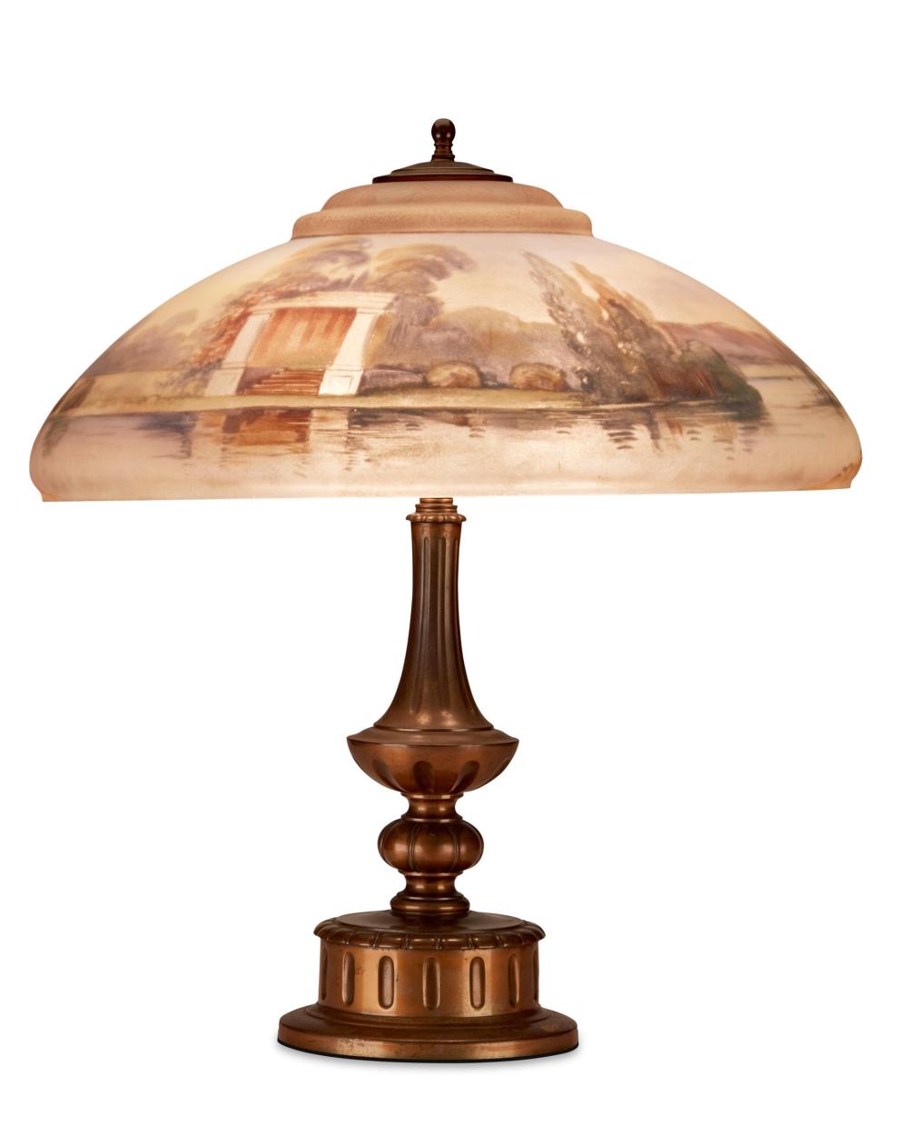 Appraisal: A Pairpoint reverse-painted glass Lansdowne table lamp Circa New Bedford