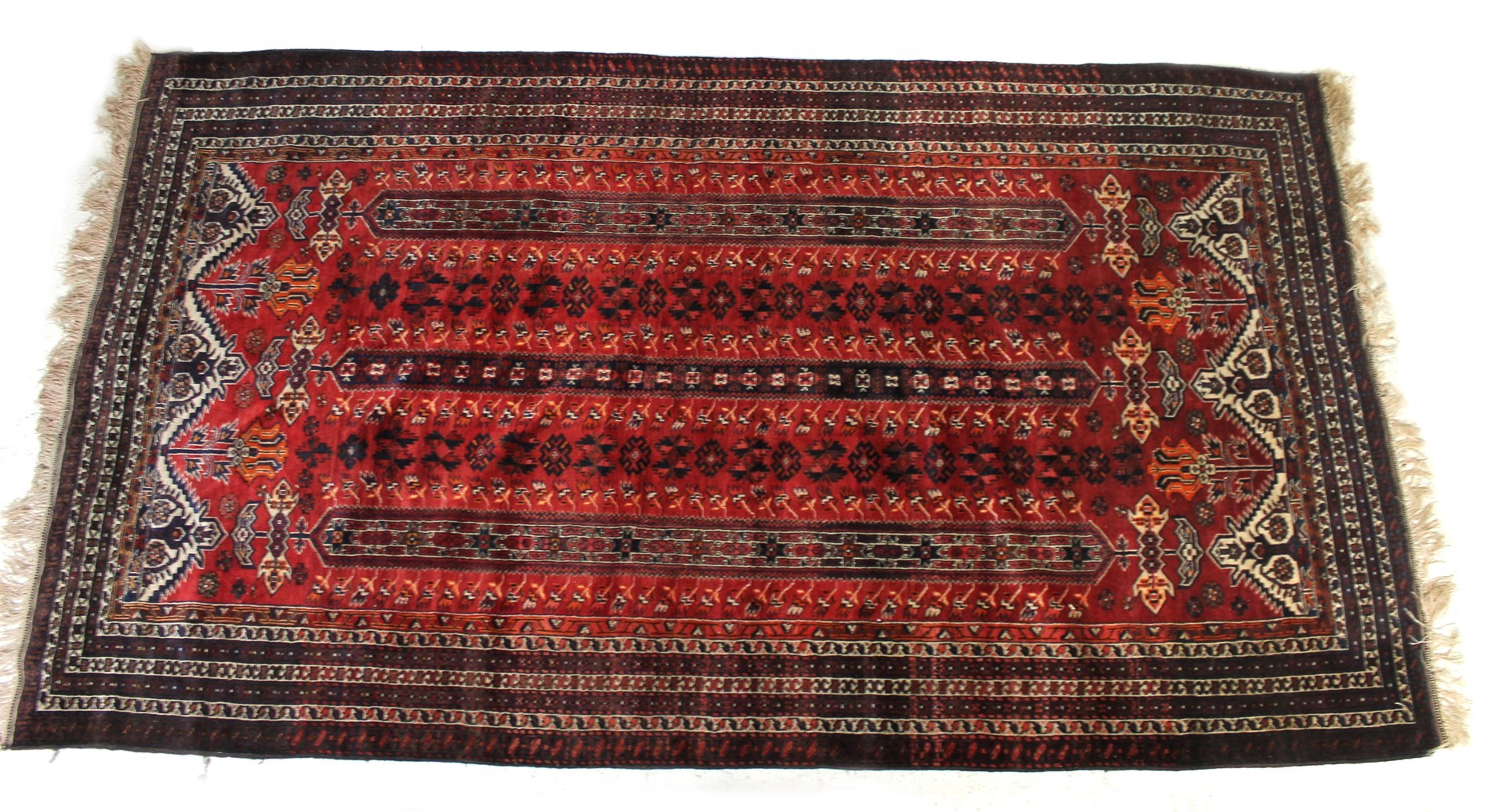 Appraisal: A Beluchistan carpet the madder field with three columns each