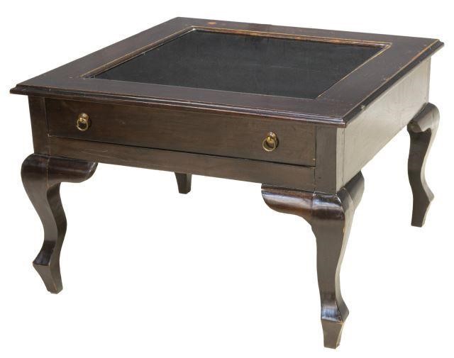 Appraisal: Display table th c finished in worn dark brown lacquer