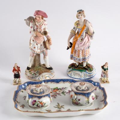 Appraisal: A pair of early th Century Continental figures stock man