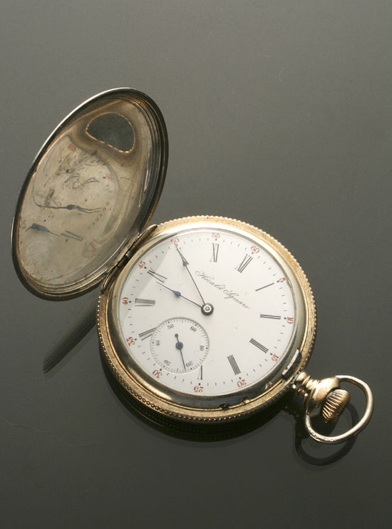 Appraisal: Gentleman's Sterling and Yellow-Gold Overlaid Hunting Case Pocket Watch Illinois