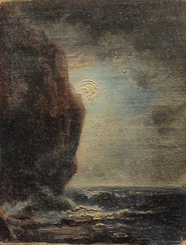 Appraisal: HART William M American - Coastal Cliffs by Moon Light