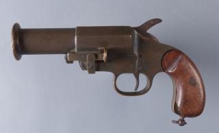 Appraisal: Antique Brass Flare Gun No Antique flare gun marked to