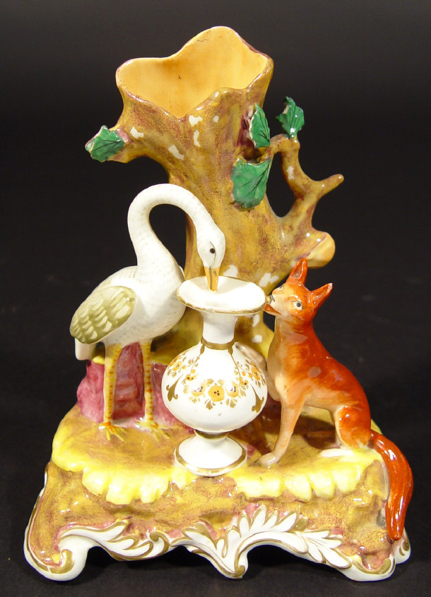 Appraisal: Victorian Staffordshire spill vase well modelled with a swan and