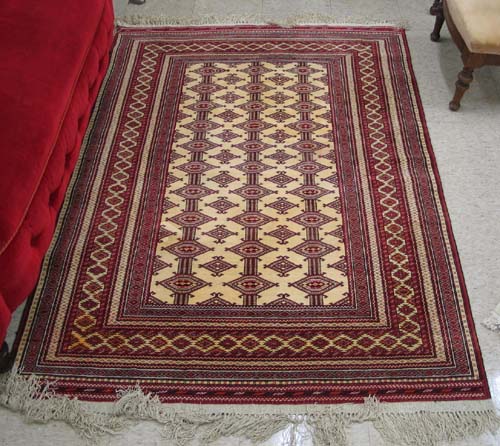 Appraisal: AFGHAN ZAHER-CHANI AREA RUG Herat region having three columns of