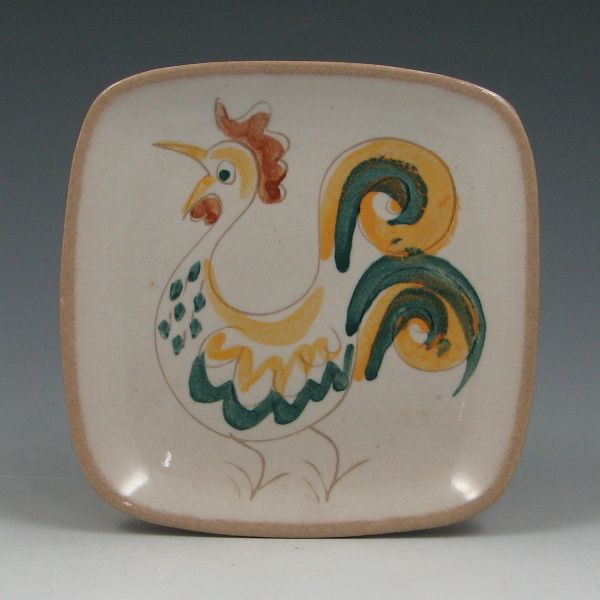 Appraisal: Glidden rooster tray Marked Glidden Two small flakes to the