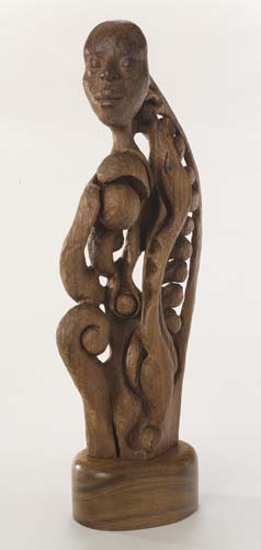 Appraisal: CHARLES DICKSON - Strange Fruit Carved wood on wooden base