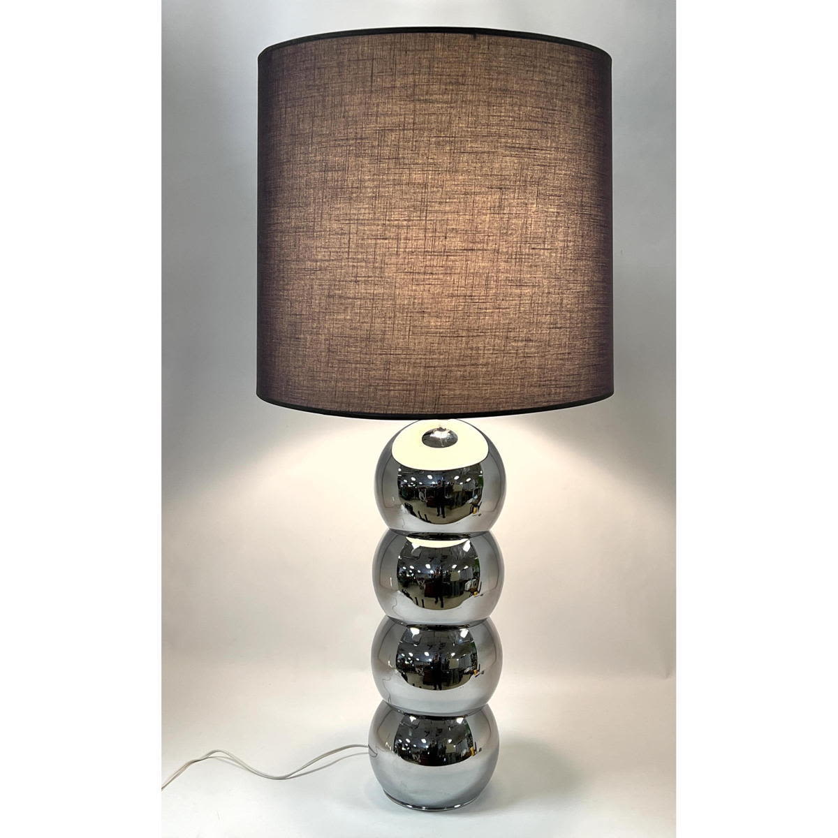 Appraisal: Mid Century Modern Chrome Stacked Ball Table Lamp Dimensions H