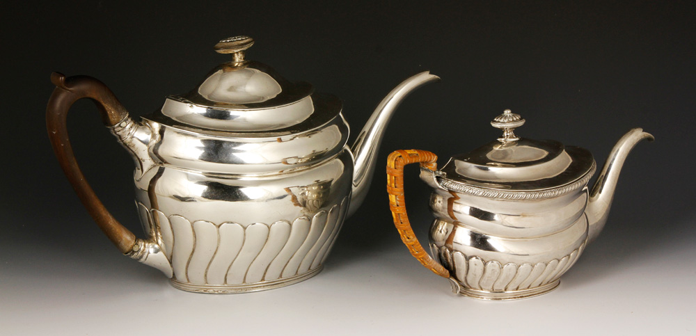 Appraisal: - Lot of Sterling Teapots Lot of two sterling teapots