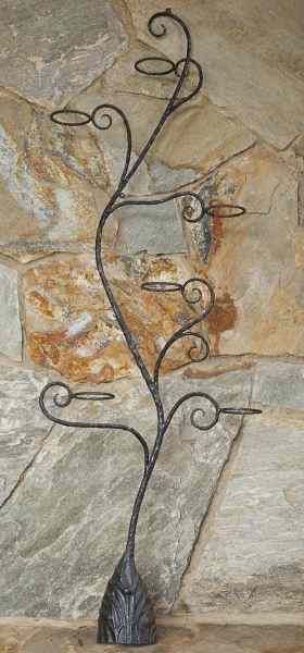 Appraisal: Wrought Iron Wall Flower Pot Holderhand-forged with scrolled decoration capacity