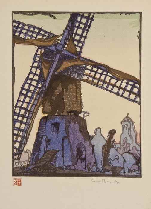 Appraisal: Brangwyn Frank and Hayter Preston Windmills out-of-series copy from an