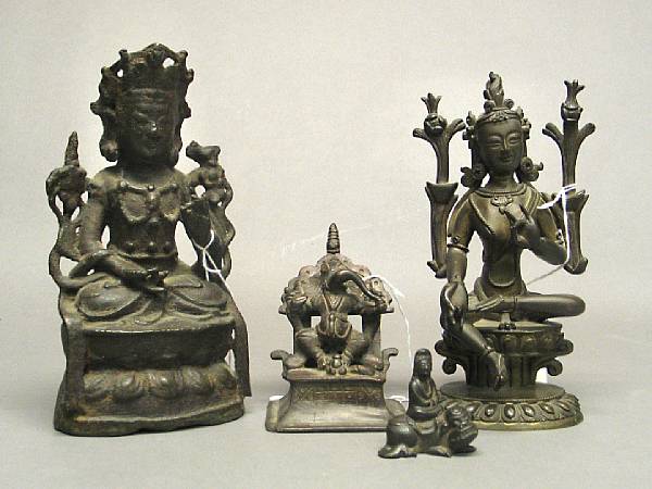 Appraisal: Two Buddhist bronzes Ming Dynasty and later Including a seated