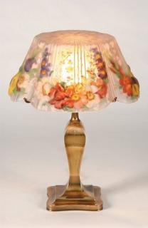 Appraisal: Pairpoint puffy lamp signed h Rare closed top Pairpoint puffy