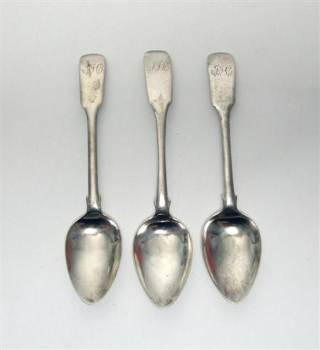 Appraisal: Elgin - a matched set of three Scottish provincial teaspoons