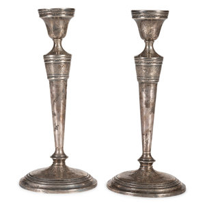 Appraisal: A Pair of American Silver Candlesticks International Silver Co Meriden