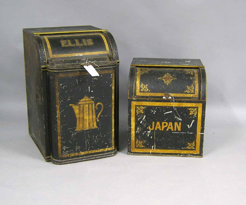 Appraisal: Two tole decorated bins h w and h w