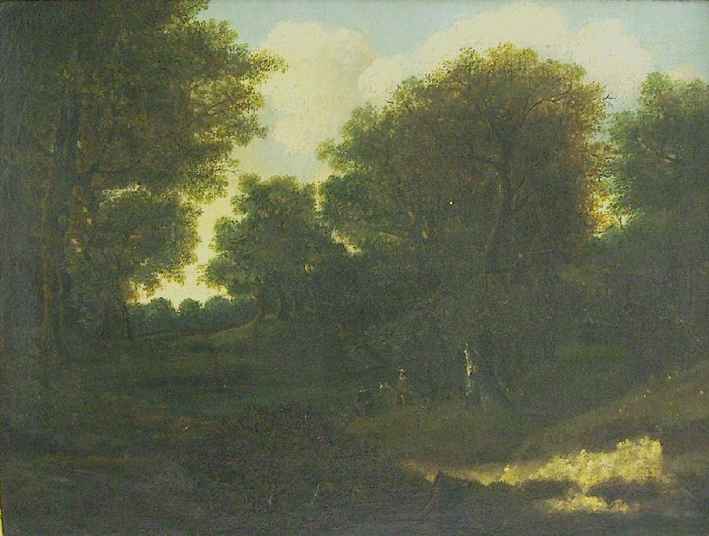 Appraisal: th th century Continental School - wooded landscape with a