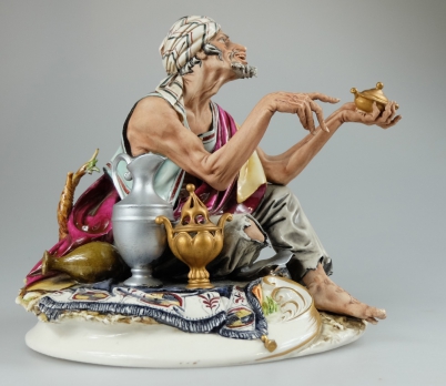 Appraisal: Capodimonte large figure The Lamp seller Made In Italy height