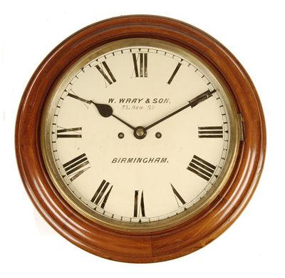 Appraisal: A Victorian mahogany wall clock the twin fusee movement striking