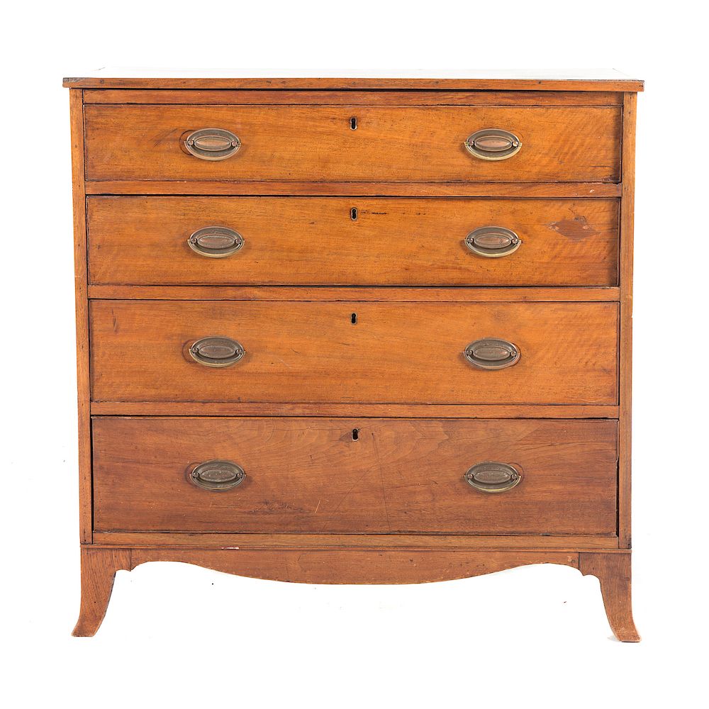 Appraisal: Federal walnut chest of drawers early th century flat top