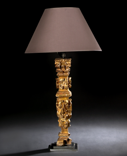 Appraisal: Italian Carved Giltwood Baluster Now Mounted as a Table Lamp