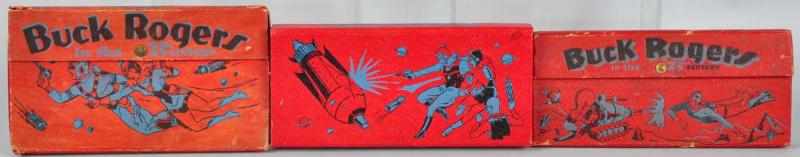 Appraisal: Lot of Red Buck Rogers Pencil Boxes Condition Very Good