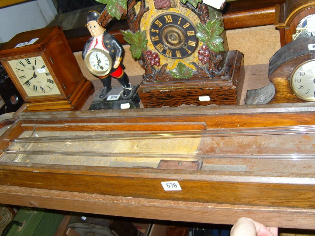 Appraisal: The remains of an Admiral Fitzroy barometer with walnut case