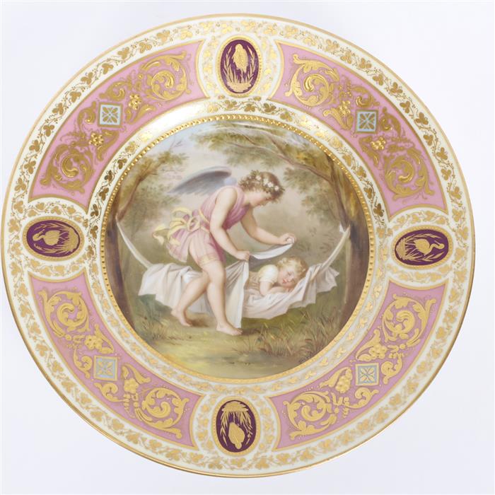 Appraisal: Royal Vienna hand painted porcelain plate Der Schlaf dia