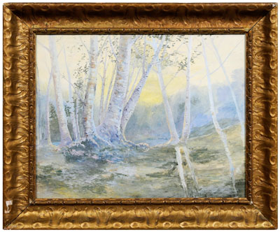 Appraisal: A Ormerod gouache birch trees signed lower right A Ormerod