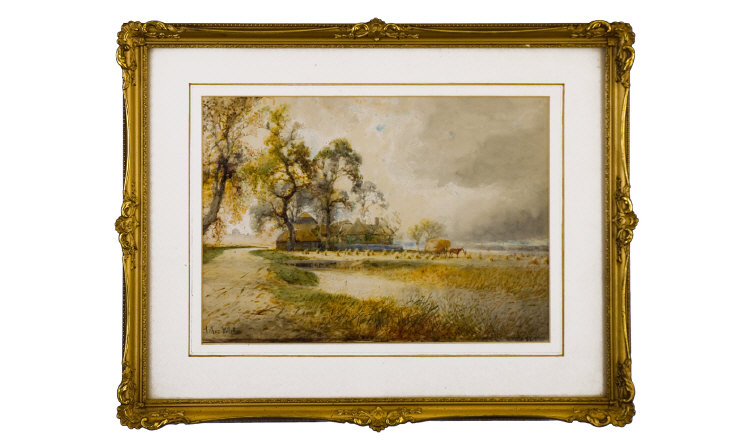 Appraisal: Arthur Willett - Framed Watercolour Titled To Reverse Harvest Time