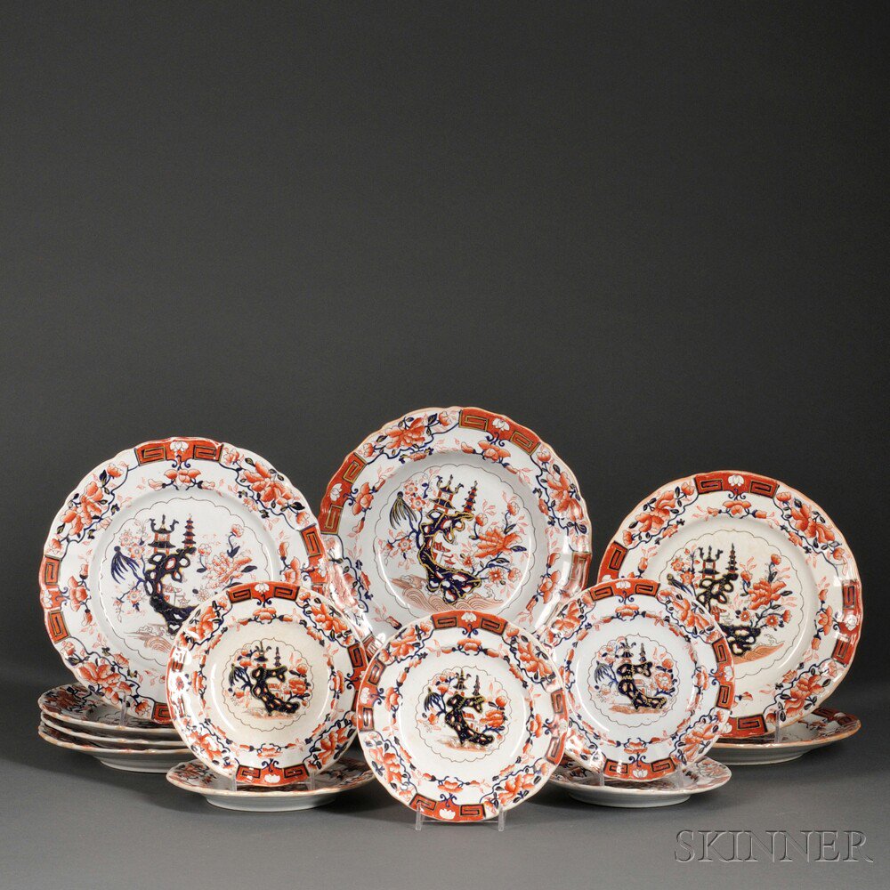 Appraisal: Mason's Ironstone Imari Palette Decorated Partial Dinnerware Set England th