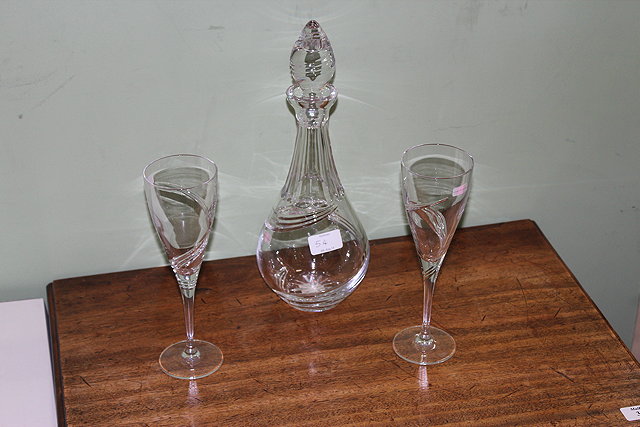 Appraisal: EIGHT STEWART CRYSTAL SYMPHONY DECANTER AND WINE SETS all in