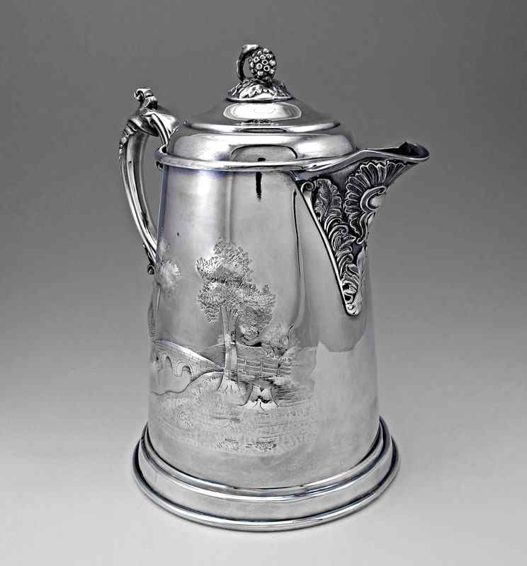 Appraisal: SILVERPLATE DOUBLE WALLED ICED WATER PITCHER Large water pitcher with