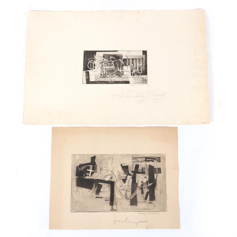 Appraisal: ALFRED RUSSELL NEW YORK - TWO ETCHINGS WITH INTAGLIO H