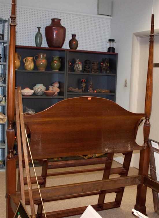 Appraisal: Federal style inlaid mahogany bedstead Estimate - No condition report