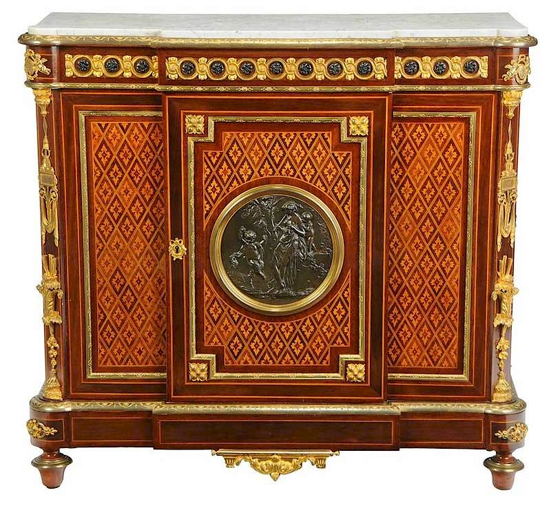 Appraisal: Louis Philippe Inlaid and Bronze-Mounted Cabinet French late th century