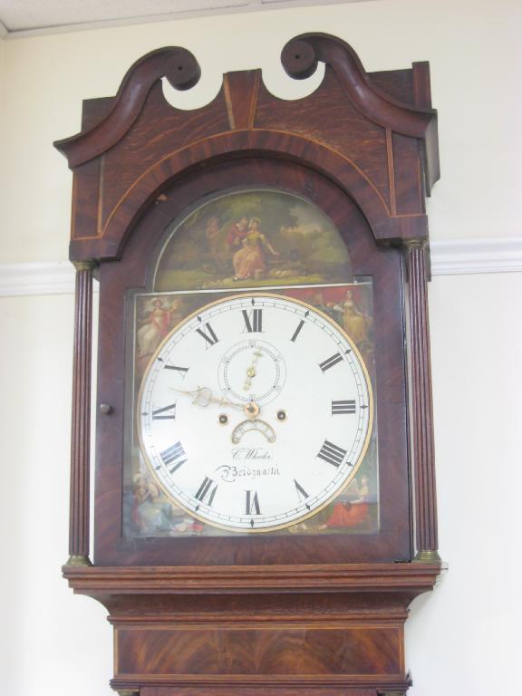 Appraisal: A late Georgian Longcase Clock having painted arched dial inscribed